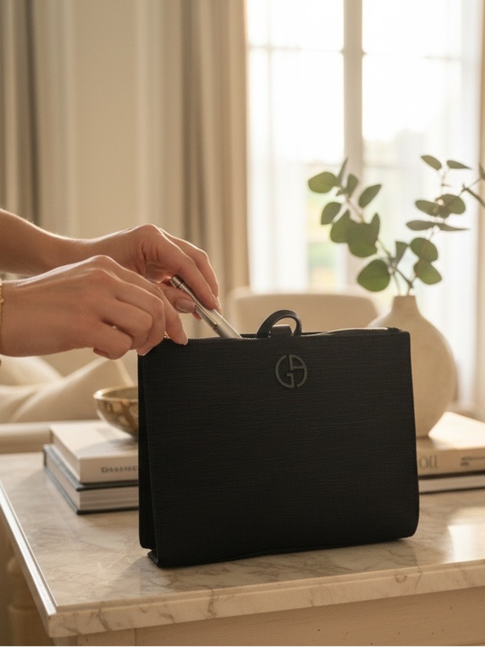 Giorgio Armani Authentic cosmetics bag or clutch bag